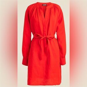 J.Crew Cabana Mini Dress in Linen – Red Arroyo, Size Small